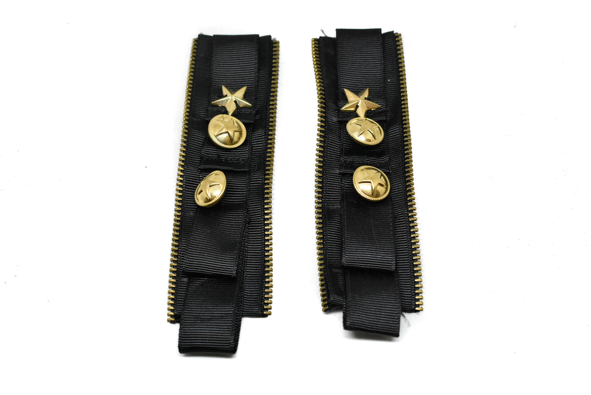 Epaulet Black Gold Military Shoulder