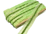 Beaded Sequins Organza Trim 1.50"