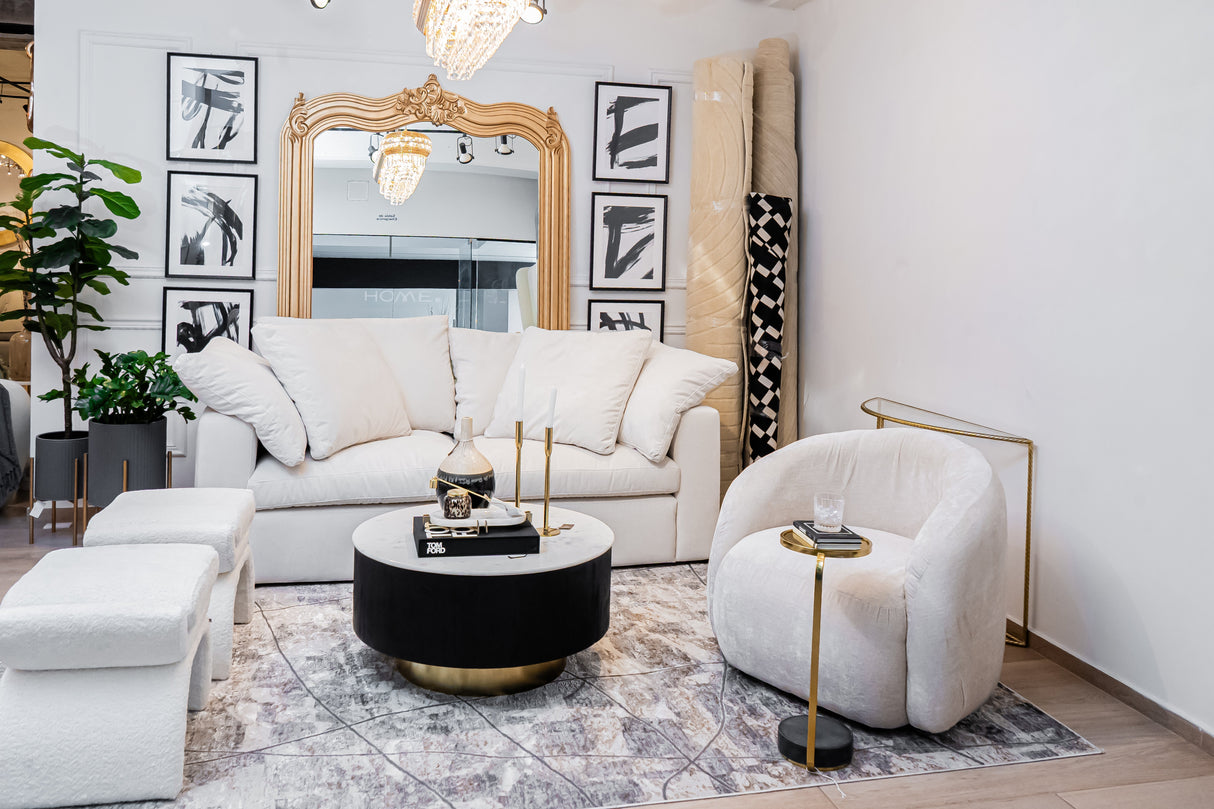 KAI 206 Polyester Fabric - Charcoal Abstract High-Low Texture, Cream And Bronze Accents (1 Rug Collection)