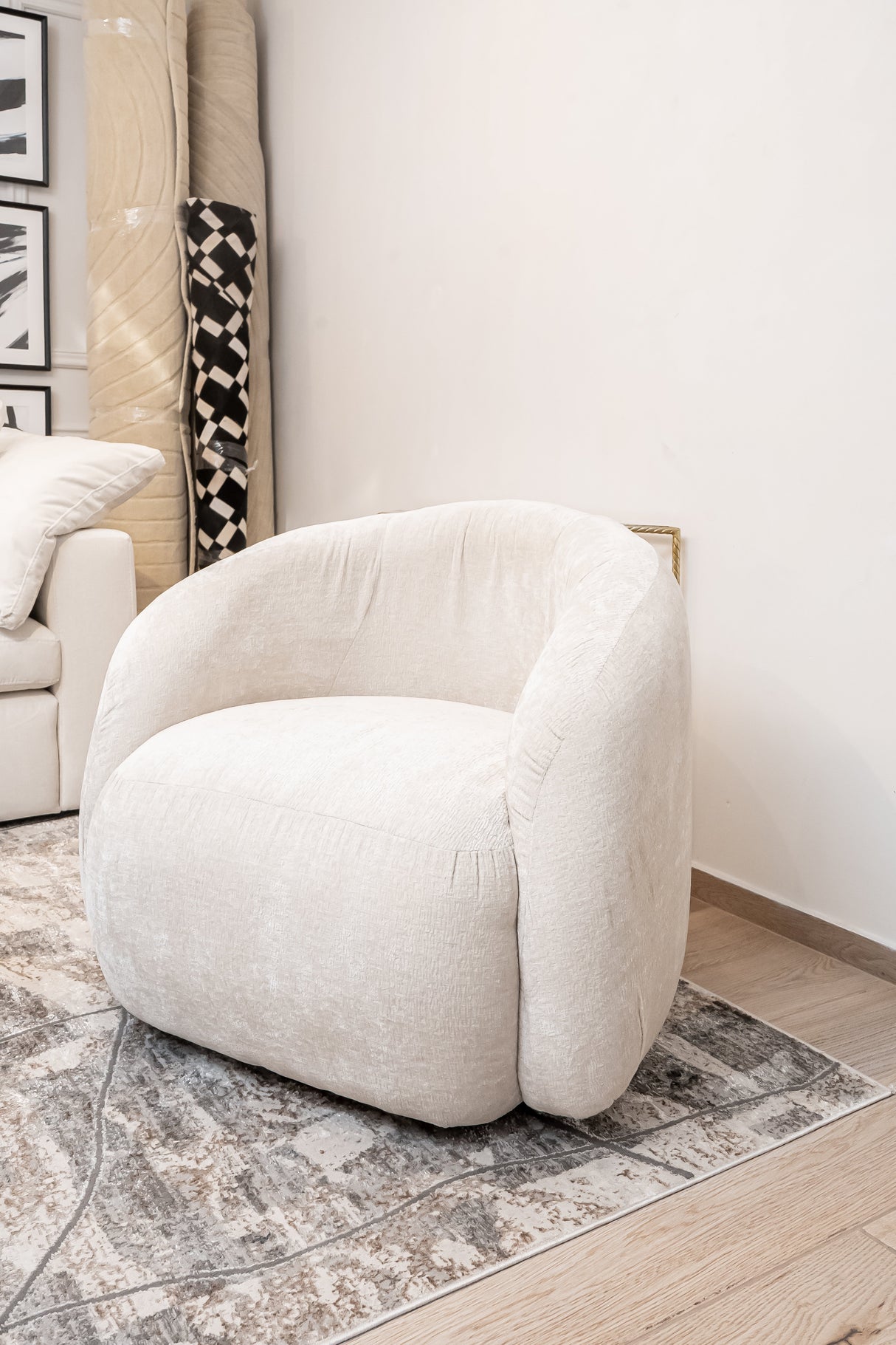 KAI 206 Polyester Fabric - Charcoal Abstract High-Low Texture, Cream And Bronze Accents (1 Rug Collection)