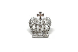 Rhinestone Crown Brooch Gold Silver