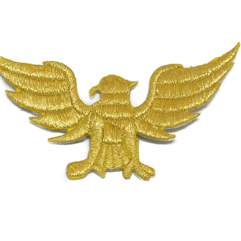 Embroidered Eagle Iron-On Patch Gold