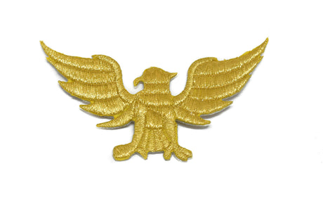 Embroidered Eagle Iron-On Patch Gold