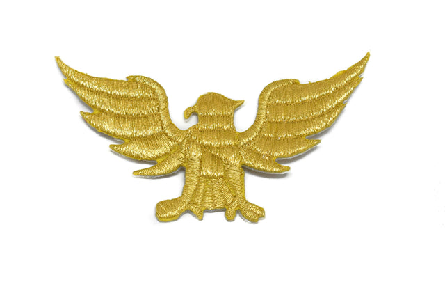 Embroidered Eagle Iron-On Patch Gold