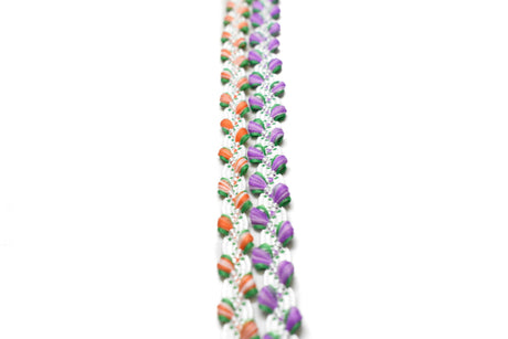 Floral Gimp Trim 0.38" White Tape