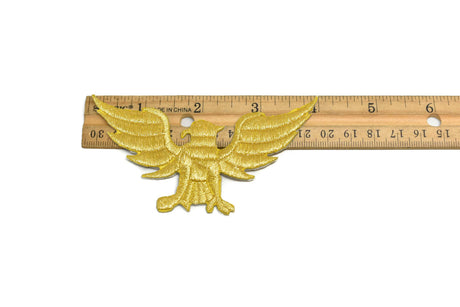 Embroidered Eagle Iron-On Patch Gold