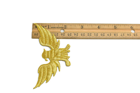 Embroidered Eagle Iron-On Patch Gold