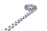 Floral Gimp Trim 0.38" White Tape