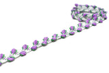 Floral Gimp Trim 0.38" White Tape