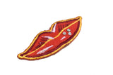 Iron-On Rhinestone Red Lips Patch