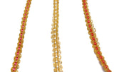 Gimp Trim Metallic Gold on Coral Red 3/8"