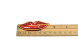 Iron-On Rhinestone Red Lips Patch