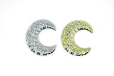 Rhinestone Brooch Crescent Moon 2"