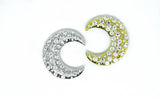 Rhinestone Brooch Crescent Moon 2"