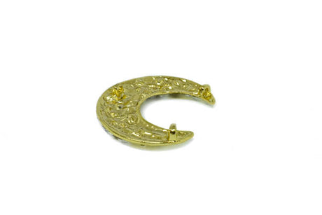 Rhinestone Brooch Crescent Moon 2"