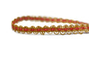 Gimp Trim Metallic Gold on Coral Red 3/8"