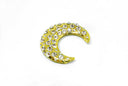 Rhinestone Brooch Crescent Moon 2"