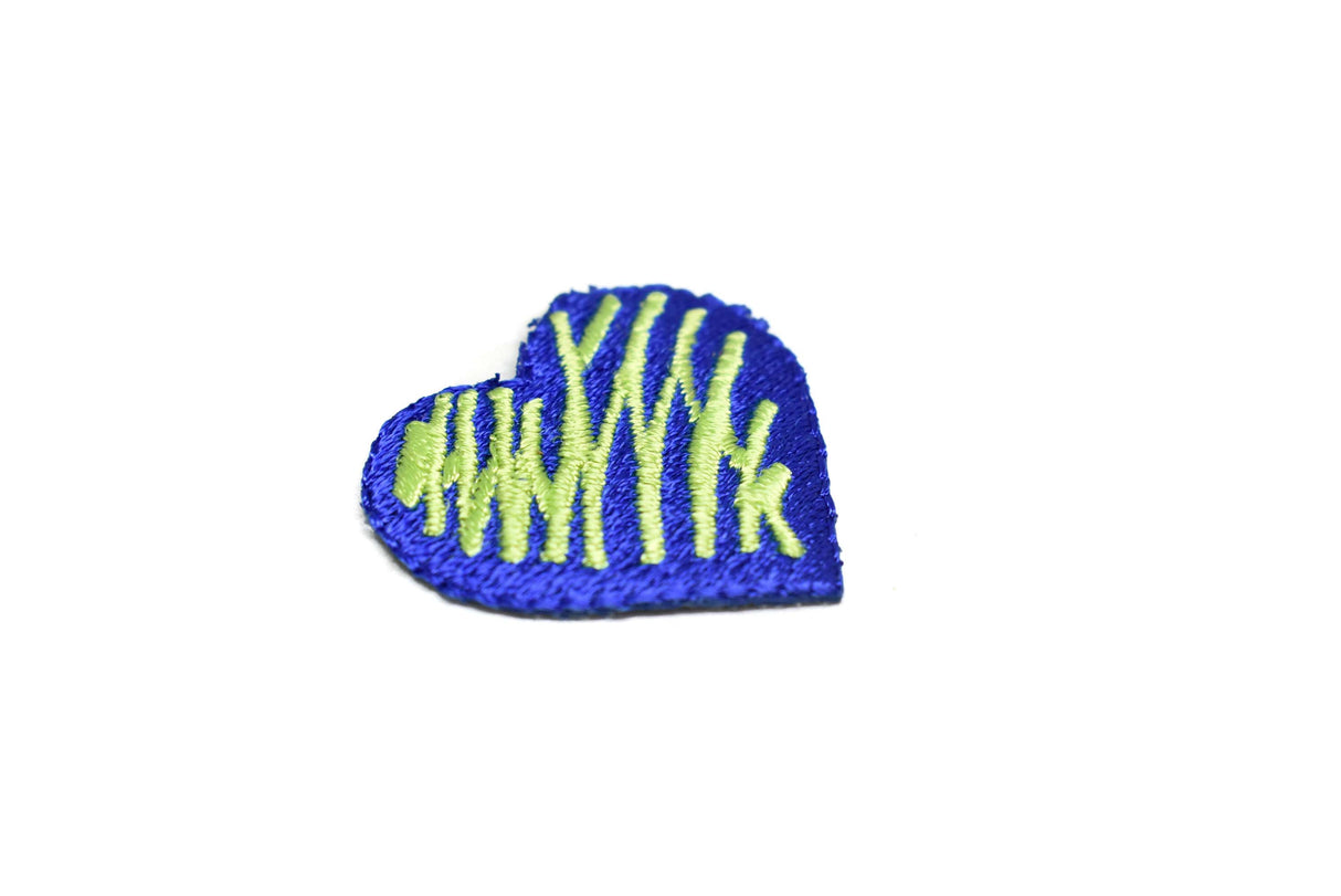 Heart Iron-On Patch Electric Blue