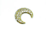 Rhinestone Brooch Crescent Moon 2"