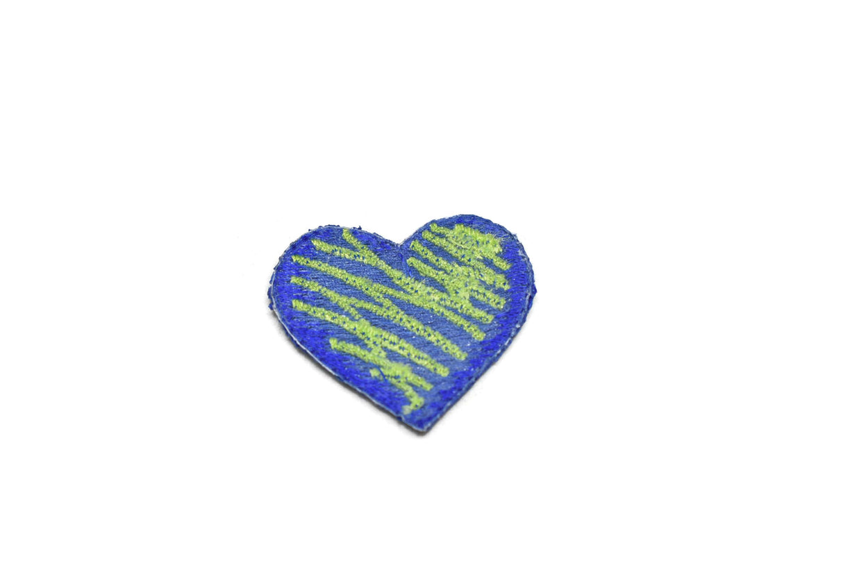 Heart Iron-On Patch Electric Blue