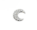Rhinestone Brooch Crescent Moon 2"