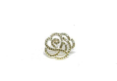 Rhinestone Rose Button 1 Inch