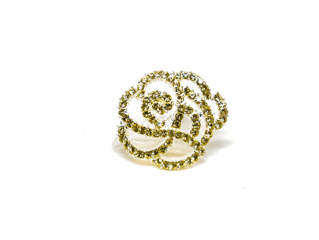Rhinestone Rose Button 1 Inch