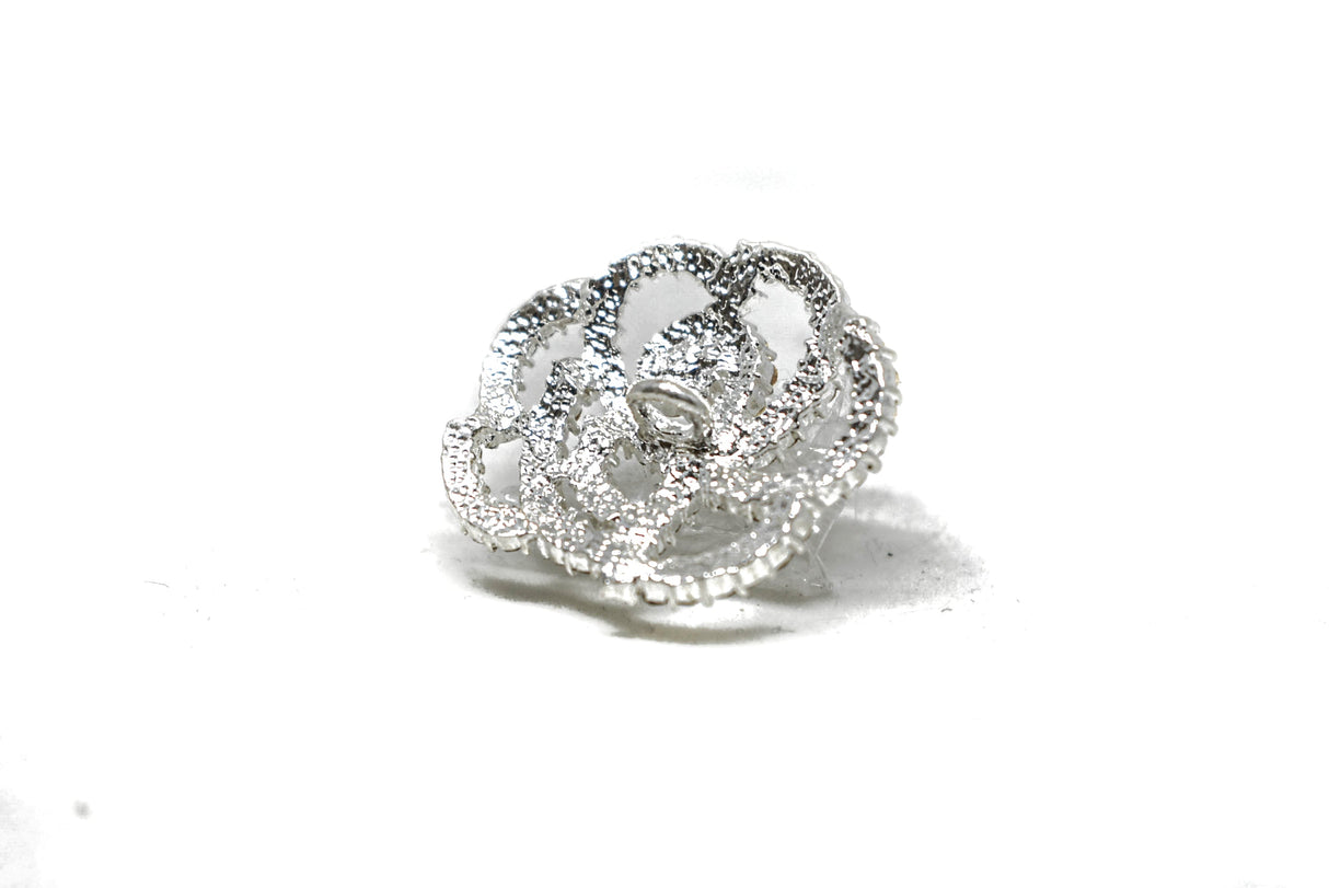 Rhinestone Rose Button 1 Inch