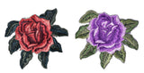 Embroidered Rose Applique 4" x 3.5"