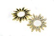 Embroidered Applique Gold Black Sun 2.75"