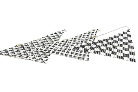 Metal Mesh Connector Checkered Black White