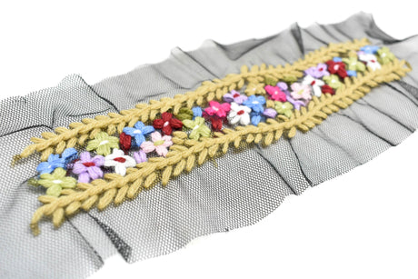 Embroidered Floral Mesh Lace Applique