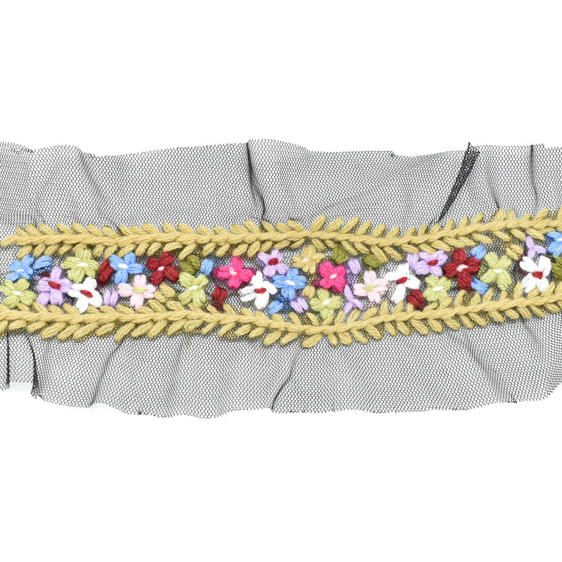 Embroidered Floral Mesh Lace Applique