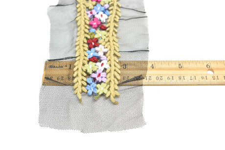 Embroidered Floral Mesh Lace Applique