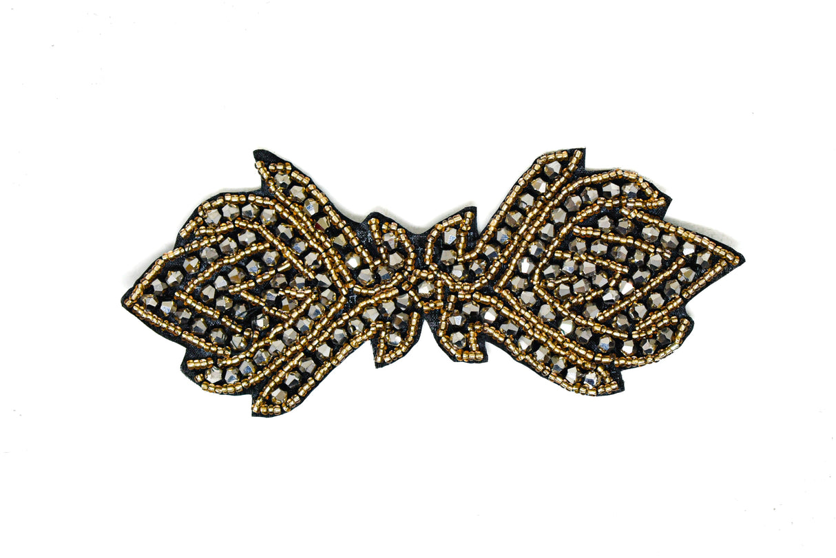 Rhinestone Beaded Leaf Applique