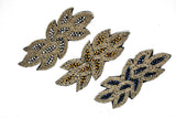 Leaf Rhinestone Beaded Applique