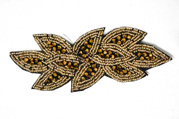 Leaf Rhinestone Beaded Applique