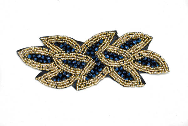 Leaf Rhinestone Beaded Applique