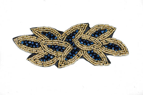 Leaf Rhinestone Beaded Applique