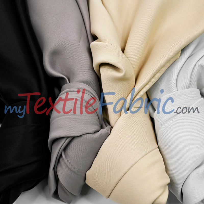 Fire Retardant Blackout Drapery Lining Polyester Fabric - Dim-Out Blackout, 58" Wide, 230 GSM, White, Champagne, Silver, Black (1 Yard)