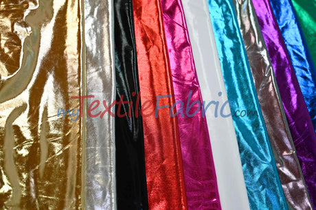 Metallic Foil Spandex Lame Spandex Fabric - All Over Foil, 60" Width (1 Yard)