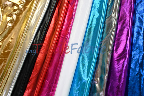 Metallic Foil Spandex Lame Spandex Fabric - All Over Foil, 60" Width (1 Yard)