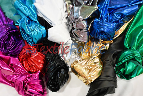 Metallic Foil Spandex Lame Spandex Fabric - All Over Foil, 60" Width (1 Yard)