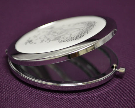 Silver Wedding Compact Mirror 12 Compact Hand Mirrors