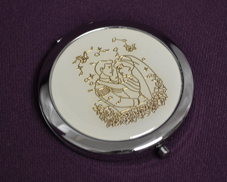 Silver Wedding Compact Mirror 12 Compact Hand Mirrors