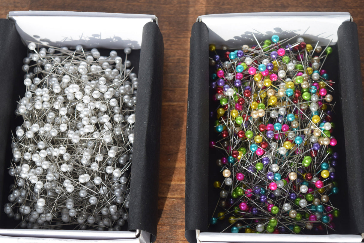 Pearl Top Corsage Pins White Mix