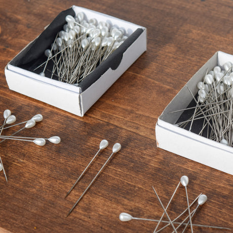 Pearl Head Bridal Pins White
