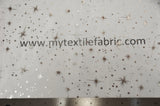 Shooting Star Foil Organza Polyester Fabric - Sheer Silver Metallic Star, 58/60" Width (1 Yard)