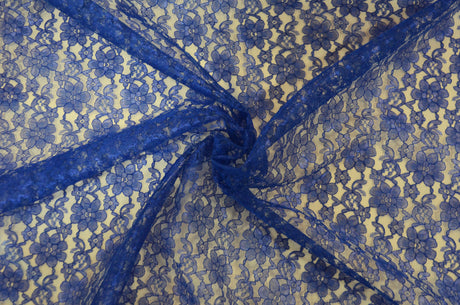 Raschel Lace Polyester Fabric - Floral Sheer Lace, 58/60" Width (1 Yard)