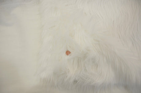White Faux Fur 2" Pile Acrylic Polyester Fabric - White Solid, 58/60" Width (Yards)